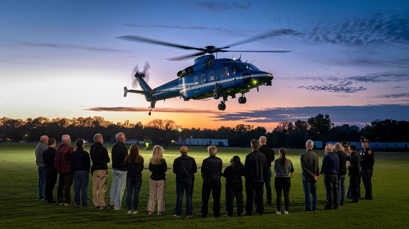 Wyckoff Police Academy Demonstrates Helicopter Landing for Citizens